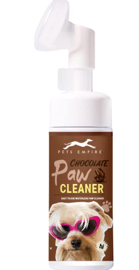 Pets Empire Paw Cleaner, Pet Foot Cleaning Foam Waterless Pet Shampoo with Silicone Brush for Dogs Cats Feet Cleaning 150 ml (Chocolate)