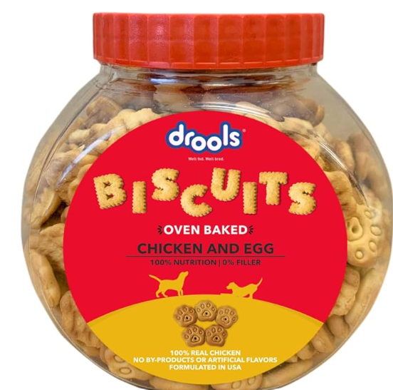 Drools Dog Treat Biscuits, Chicken and Egg Flavor 400g Pack, All Life Stages