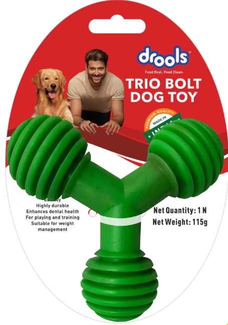 Drools Non-Toxic Rubber Trio Bolt Toy for Dogs