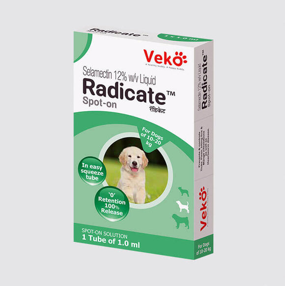 Veko Radicate Spot On with Selamectin 1ml  for 10-20 kg dogs