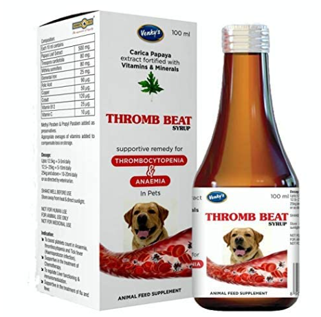 Venkys Supplement for Cats & Dogs - Thromb Beat Syrup Remedy For Anaemia (100ml)