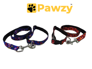 Pawzy Printed soft Collar leash set Large