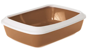 Savic IRIZ Cat Litter Tray with Rim - Nordic Brown- 17 x 12 x 5 inch