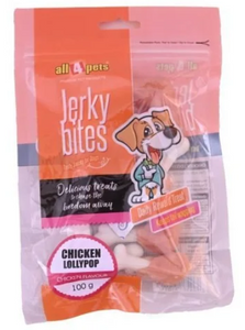 ALL4PETS JERKY BITES-CHICKEN LOLLYPOP-100gm