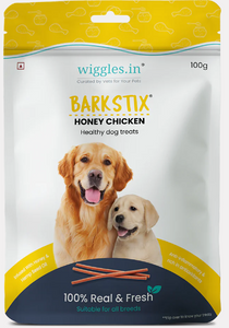 Wiggles Barkstix Dog Treats for Training Adult & Puppies, 100g Honey Chicken