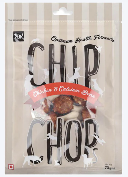 Chip Chops Dog Treats - Chicken & Calcium Bone - 70 g