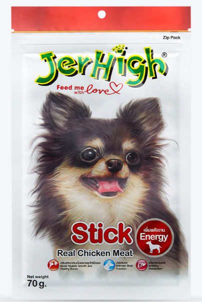 Jerhigh Stick Dog Treat Made with Real Chicken Meat 70 g