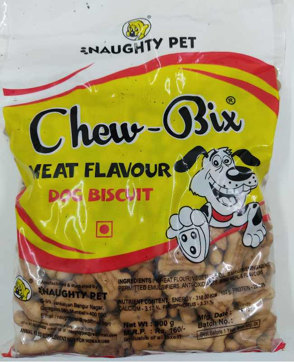 Naughty Pet Chew Bix Meat Flavor Dog Biscuits | 800 GM