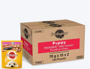 Pedigree Puppy Chicken Chunks In Gravy Pouch Pack of 30