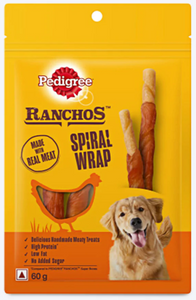 Pedigree RANCHOS Spiral Wrap meaty treats 60 gms