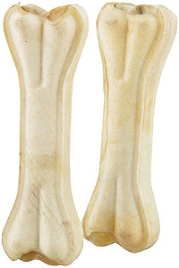 Pawzy Natural Raw Hide Bones 8" pack of 2