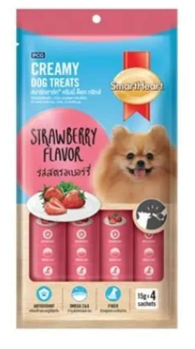 Smart Heart Creamy Dog Treats Strawberry flavor 60g