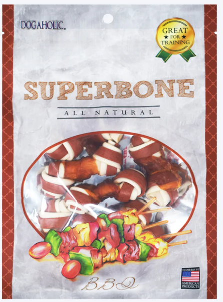 Dogaholic Super Bone Knotted Chicken Barbeque Dog Treats