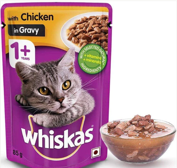 Whiskas 1+ Chicken in Gravy Wet Food , 85g