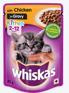 Whiskas Kittens (2-12 Months), Chicken in Gravy Wet Food , 85g